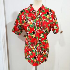 Disney Mickey & Minnie Hawaiian Casual Button-Down Shirt